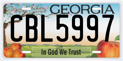 GA license plate CBL5997