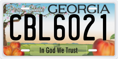 GA license plate CBL6021