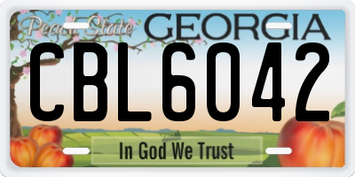 GA license plate CBL6042