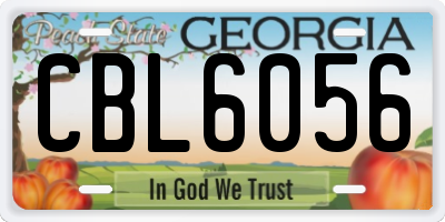GA license plate CBL6056