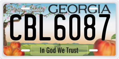 GA license plate CBL6087