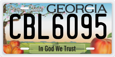 GA license plate CBL6095