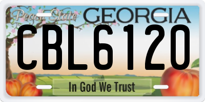 GA license plate CBL6120
