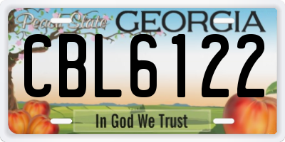 GA license plate CBL6122
