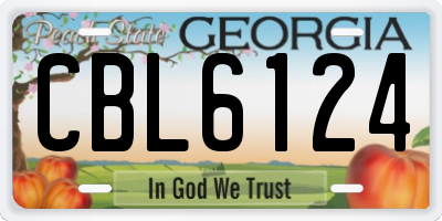 GA license plate CBL6124