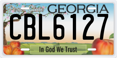 GA license plate CBL6127