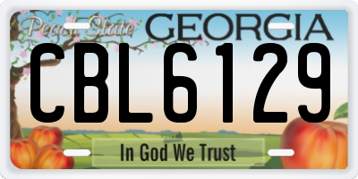 GA license plate CBL6129