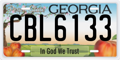 GA license plate CBL6133