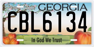 GA license plate CBL6134