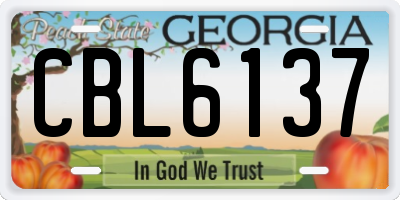 GA license plate CBL6137