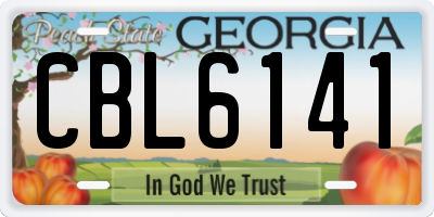 GA license plate CBL6141