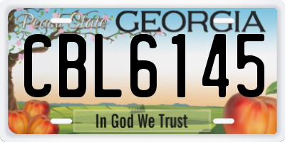 GA license plate CBL6145