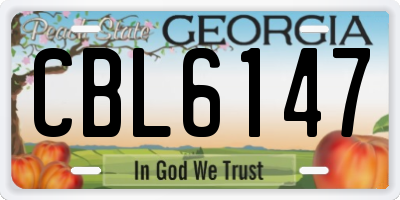 GA license plate CBL6147