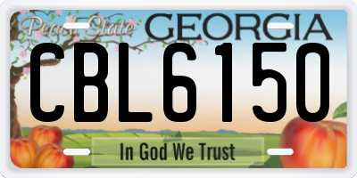 GA license plate CBL6150