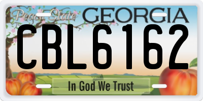 GA license plate CBL6162