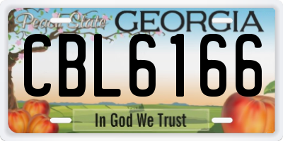 GA license plate CBL6166