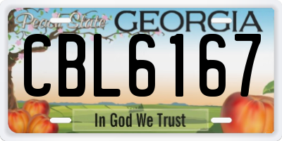 GA license plate CBL6167