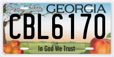 GA license plate CBL6170
