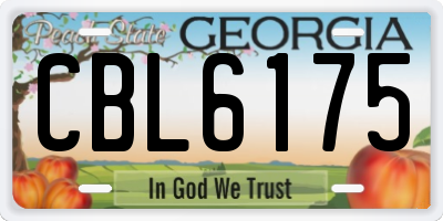 GA license plate CBL6175