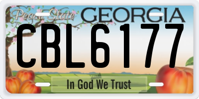 GA license plate CBL6177