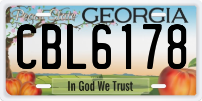 GA license plate CBL6178
