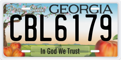 GA license plate CBL6179