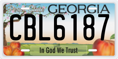 GA license plate CBL6187