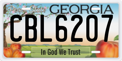 GA license plate CBL6207