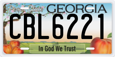 GA license plate CBL6221