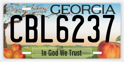 GA license plate CBL6237