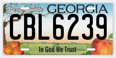 GA license plate CBL6239