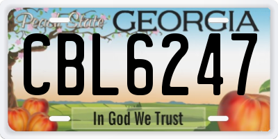 GA license plate CBL6247