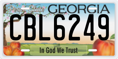 GA license plate CBL6249