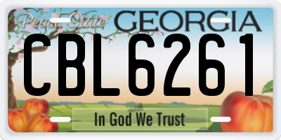 GA license plate CBL6261