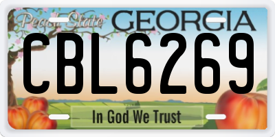 GA license plate CBL6269