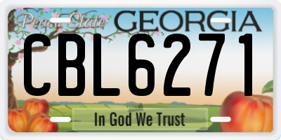 GA license plate CBL6271