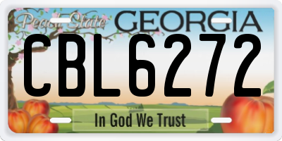 GA license plate CBL6272