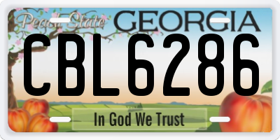 GA license plate CBL6286