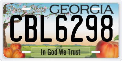 GA license plate CBL6298