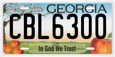 GA license plate CBL6300