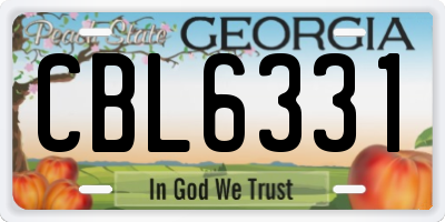 GA license plate CBL6331
