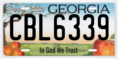 GA license plate CBL6339
