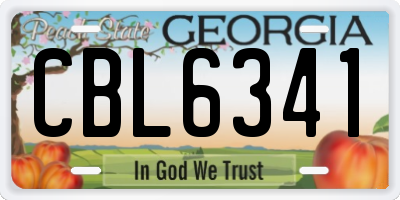 GA license plate CBL6341