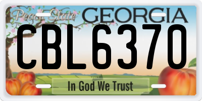 GA license plate CBL6370