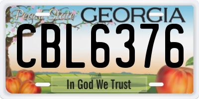 GA license plate CBL6376