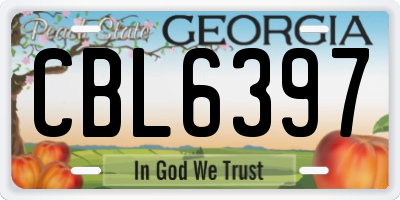 GA license plate CBL6397