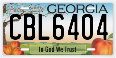GA license plate CBL6404