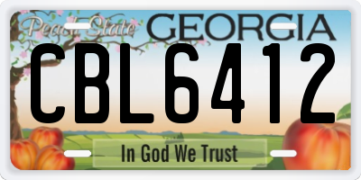 GA license plate CBL6412