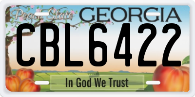 GA license plate CBL6422