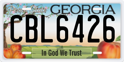 GA license plate CBL6426